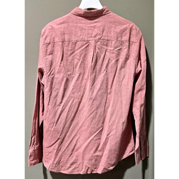 Even Tide Men's Pale Red Linen Blend LS Button Front Casual Dress Shirt -- XL - Picture 2 of 5